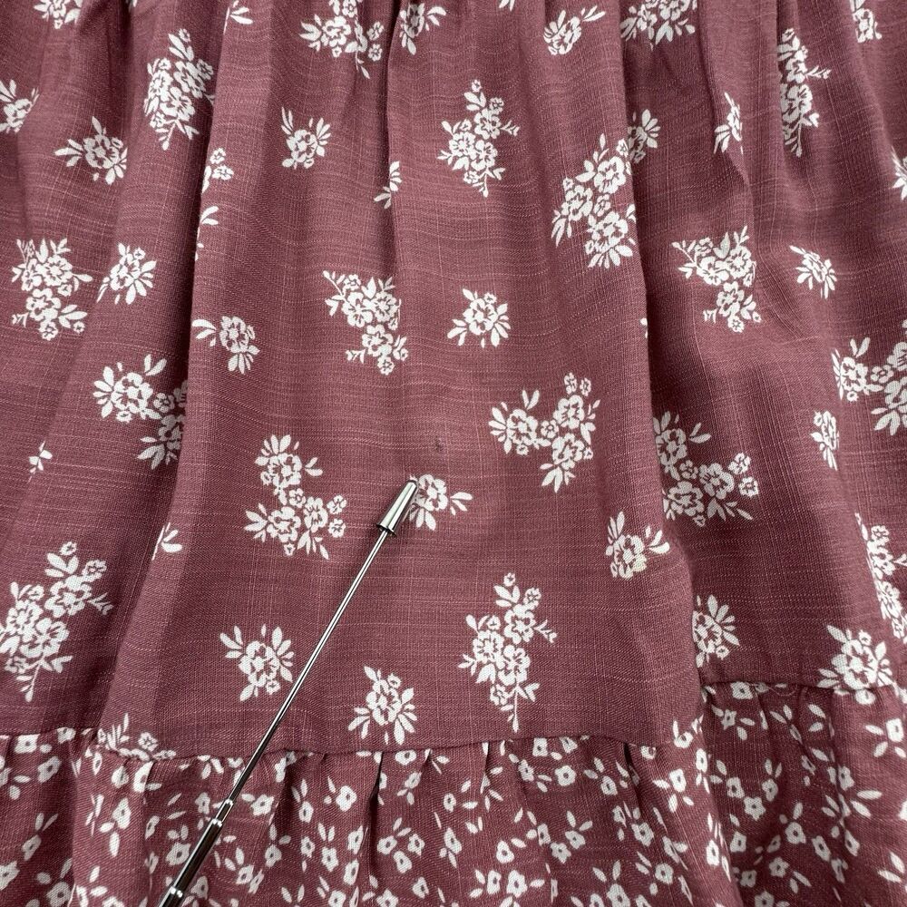 Sincerely Jules Maxi Skirt Large Pink Floral Tiered Boho Rayon Lined Cottagecore - Picture 9 of 9